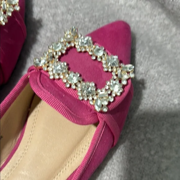 Elegant Pink Embellished Women's Flats - Picture 5 of 5